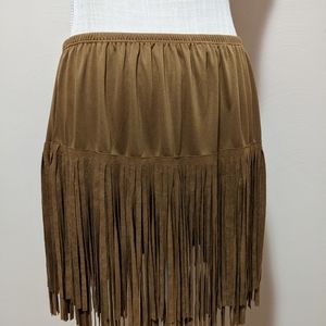Indigo Faux skirt with fringes